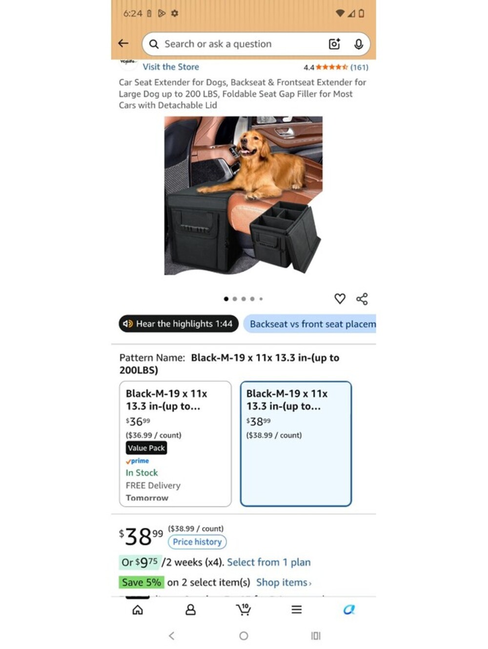 Car Seat Extender for Dogs, Backseat Extender for Large Dog up to 180 LBs
